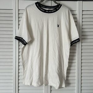 PLAYBOY White and Black Short Sleeve Tee